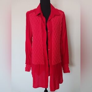 Redwood Court SILK BAMBOO LS Shirt Size L EUC